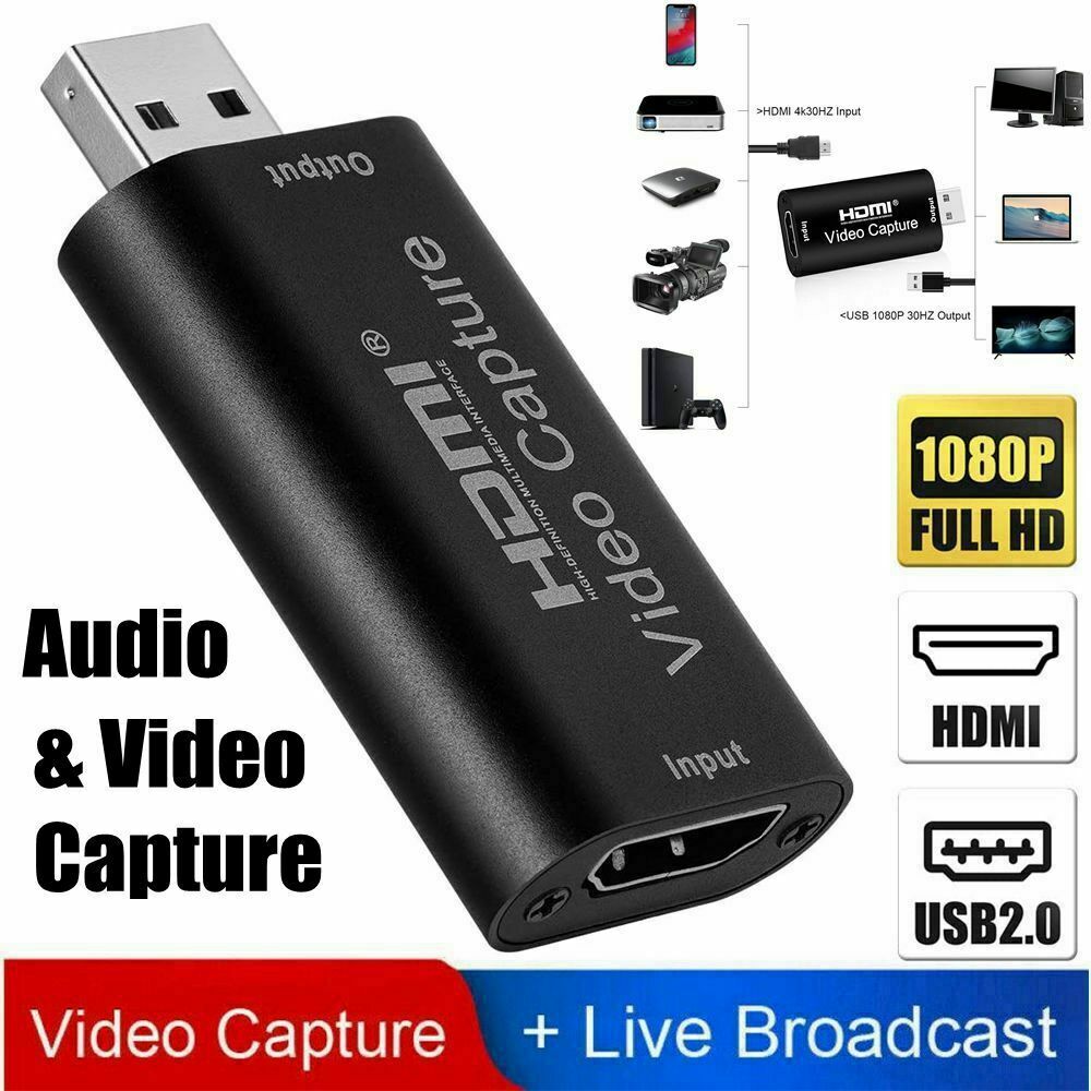 HDMI to USB2.0 Video Capture Card Recorder Game Phone Audio Video Live Streaming HDMI to USB2.0 Video Capture Card Recorder Game Phone Audio Video Live Streaming