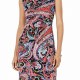 Connected Apparel Women’s Dress Red Size 8 Sheath Cowl Neck Paisley #187 Connected Apparel Women’s Dress Red Size 8 Sheath Cowl Neck Paisley #187