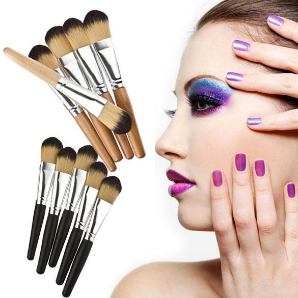 5pcs Pro Makeup Cosmetic Blush Brush Eyebrow Foundation Powder Brushes