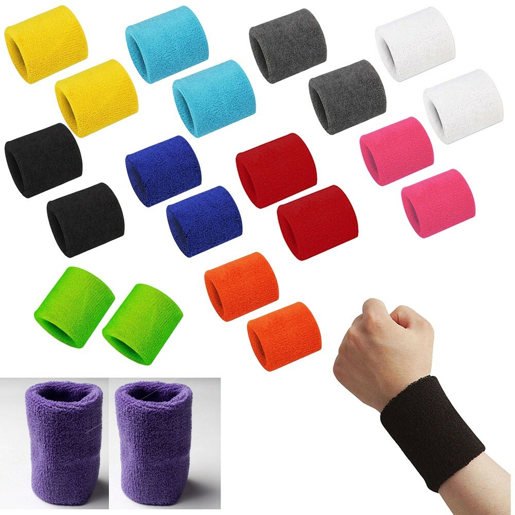 1 Pair Men Women’s Sweat-absorbent Wristband Sports Sweatband Tennis Band Duable