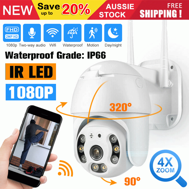 WiFi IP PTZ 1080P Wireless Security IP Camera Outdoor CCTV System Waterproof Cam WiFi IP PTZ 1080P Wireless Security IP Camera Outdoor CCTV System Waterproof Cam