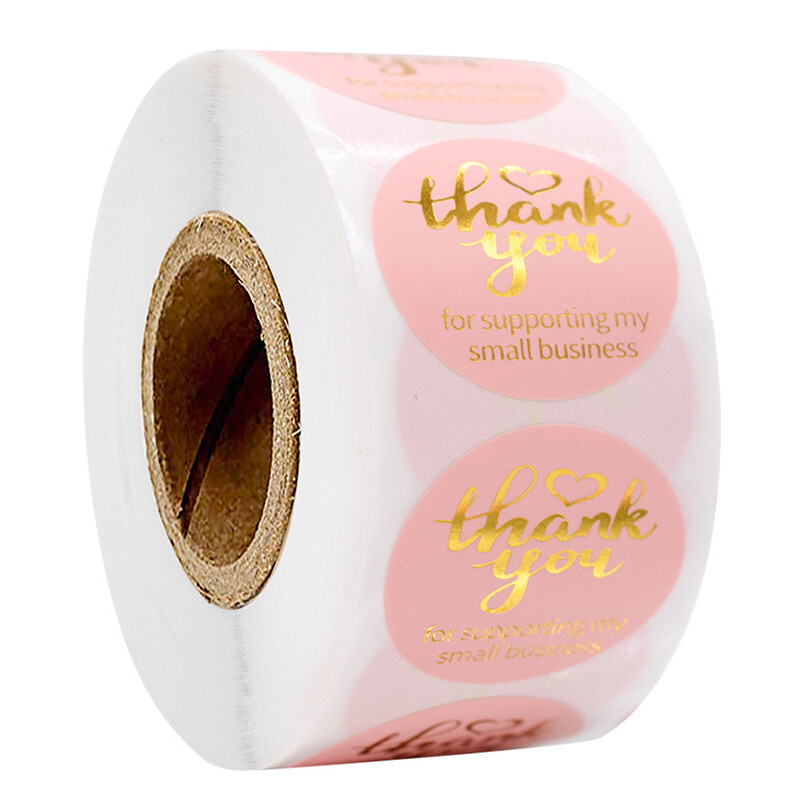 500 Pcs/Roll Thank You For Supporting My Small Business 1 Inch Gift Stickers MB 500 Pcs/Roll Thank You For Supporting My Small Business 1 Inch Gift Stickers MB