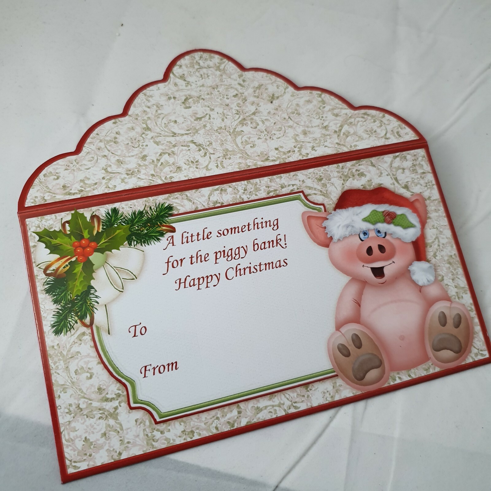 Christmas piggy bank money wallet /Gift card Envelope pocket voucher