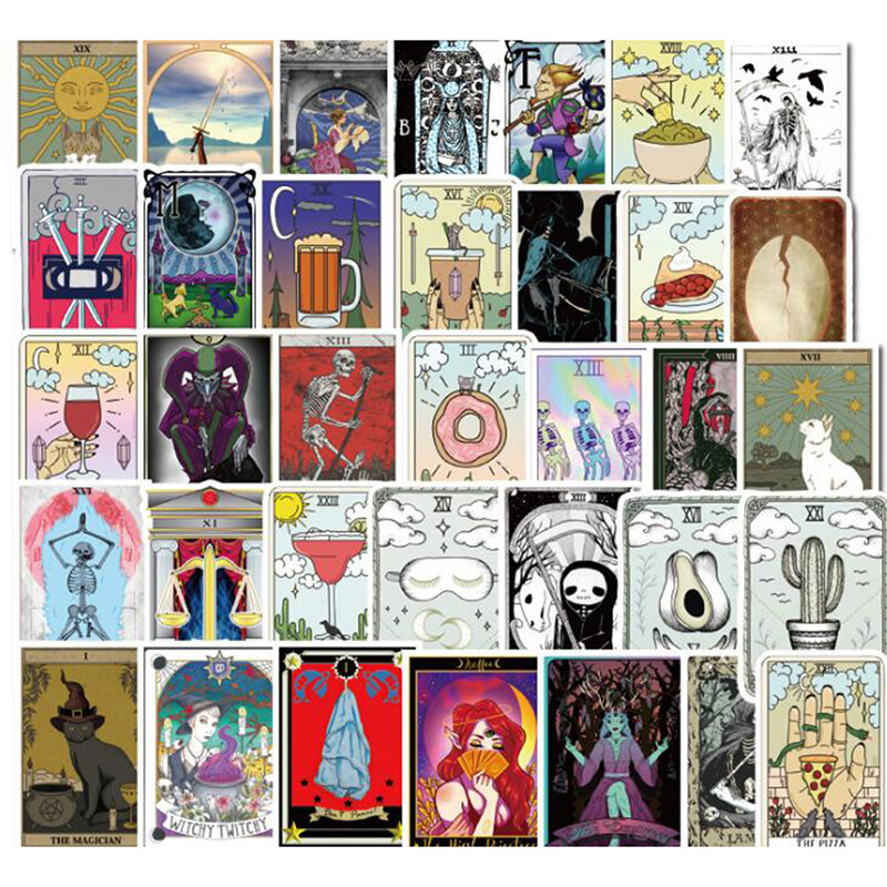 50Pcs Tarot Card Stickers Skateboard Laptop Luggage Guitar Motorcycle DecSG 50Pcs Tarot Card Stickers Skateboard Laptop Luggage Guitar Motorcycle DecSG