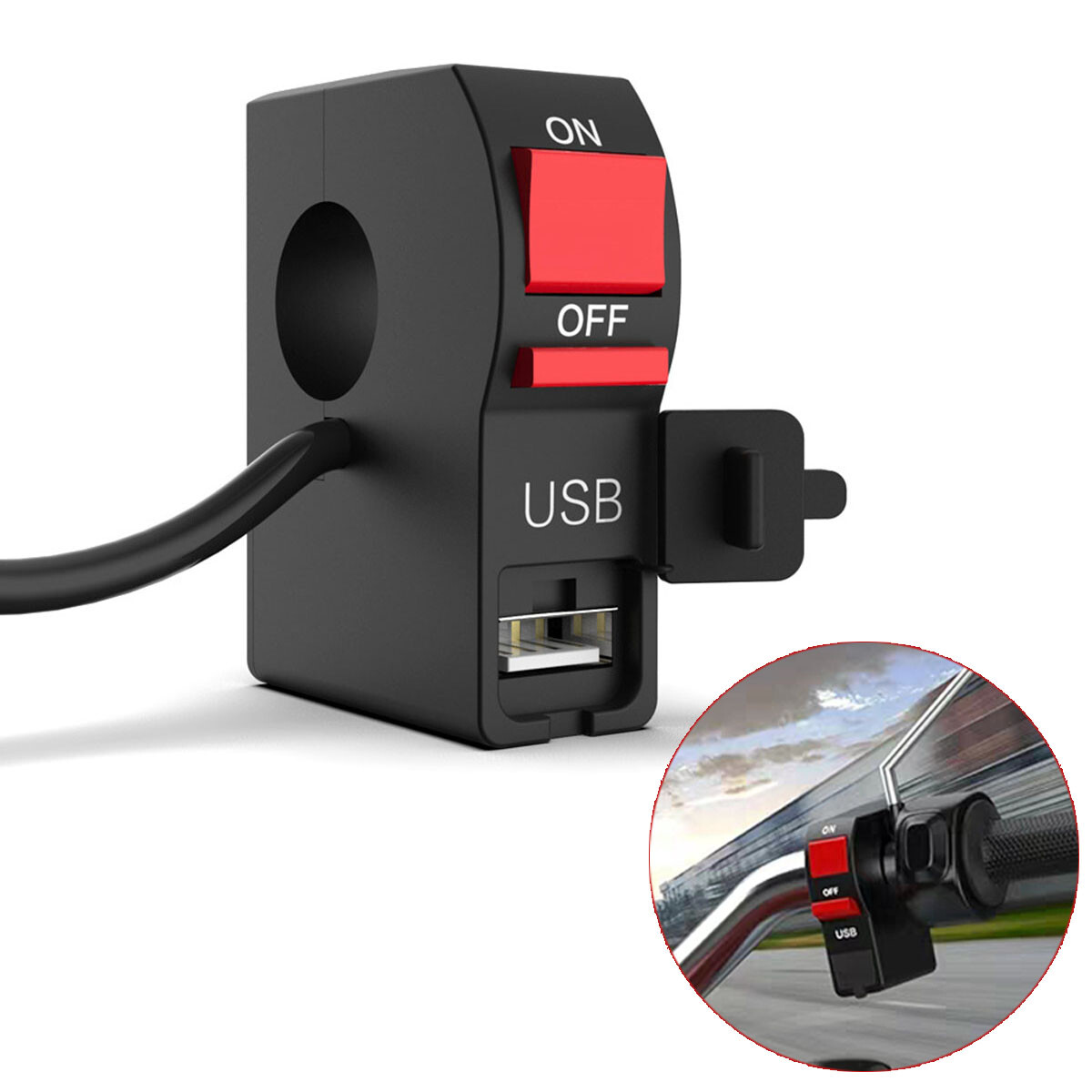 Motorcycle Bike Handlebar Mobile Phone GPS With USB Charger Socket Accessories Motorcycle Bike Handlebar Mobile Phone GPS With USB Charger Socket Accessories