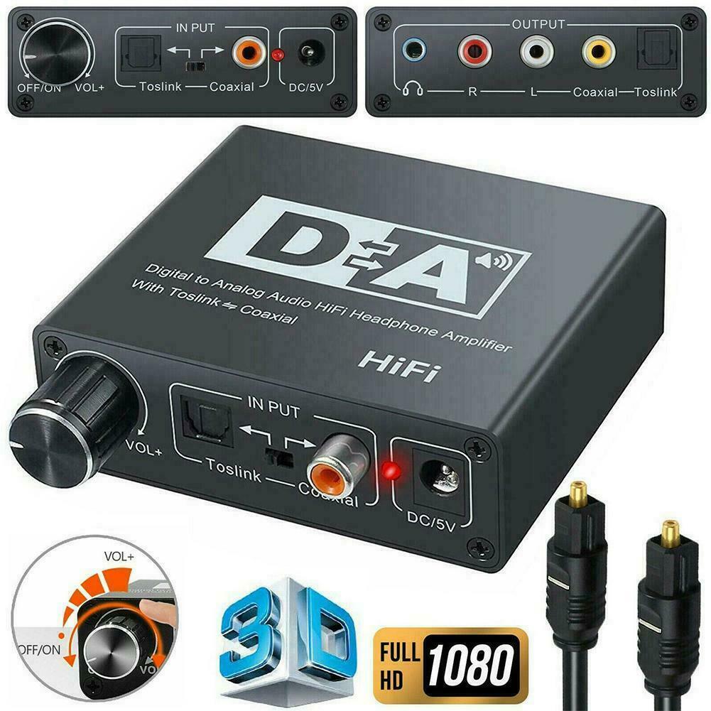 Optical Toslink Coaxial Digital to Analog Audios Converter Adapter RCA AUX O7D1 Optical Toslink Coaxial Digital to Analog Audios Converter Adapter RCA AUX O7D1