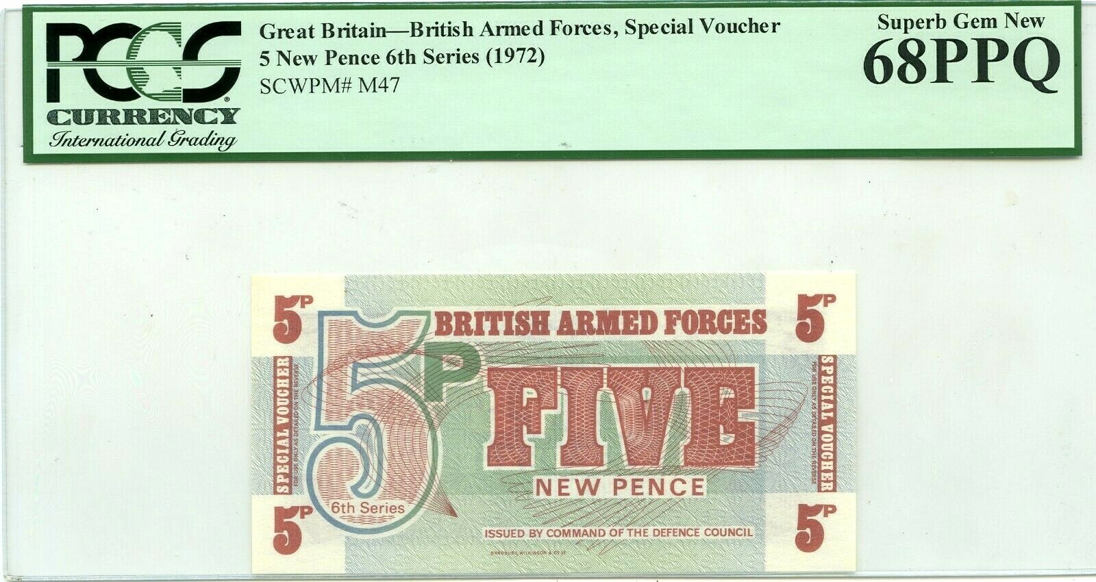 GREAT BRITAIN 5 NEW PENCE 1972 BRITISH ARMED FORCES SPECIAL VOUCHER VALUE 0 GREAT BRITAIN 5 NEW PENCE 1972 BRITISH ARMED FORCES SPECIAL VOUCHER VALUE 0
