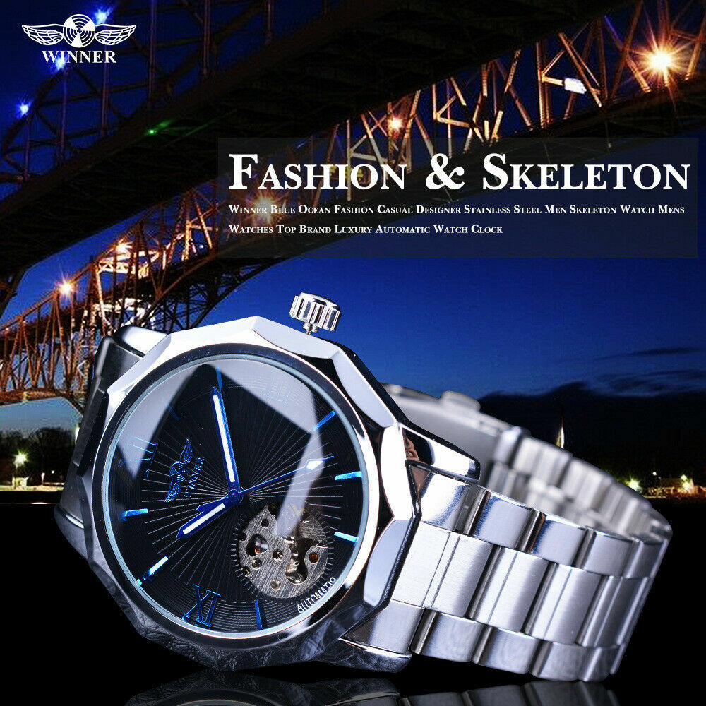 Fashion Mens Automatic Mechanical Luminous Leather Strap Sports Wrist Watches AU Fashion Mens Automatic Mechanical Luminous Leather Strap Sports Wrist Watches AU