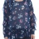 STYLE & COMPANY Womens New 1482 Navy Floral Print Ruffled Sheer Peplum Top S B+B STYLE & COMPANY Womens New 1482 Navy Floral Print Ruffled Sheer Peplum Top S B+B