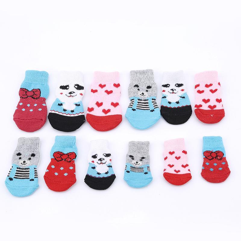 Indoor Wear Pet Supplies Dog Socks 4Pcs/Set Reusable Soft Cat Shoes Slippers 6T Indoor Wear Pet Supplies Dog Socks 4Pcs/Set Reusable Soft Cat Shoes Slippers 6T