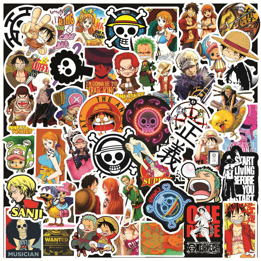 100Pcs Cartoon Stickers Pack Anime One Piece Laptop Toy Wall Decals No Repeat 100Pcs Cartoon Stickers Pack Anime One Piece Laptop Toy Wall Decals No Repeat