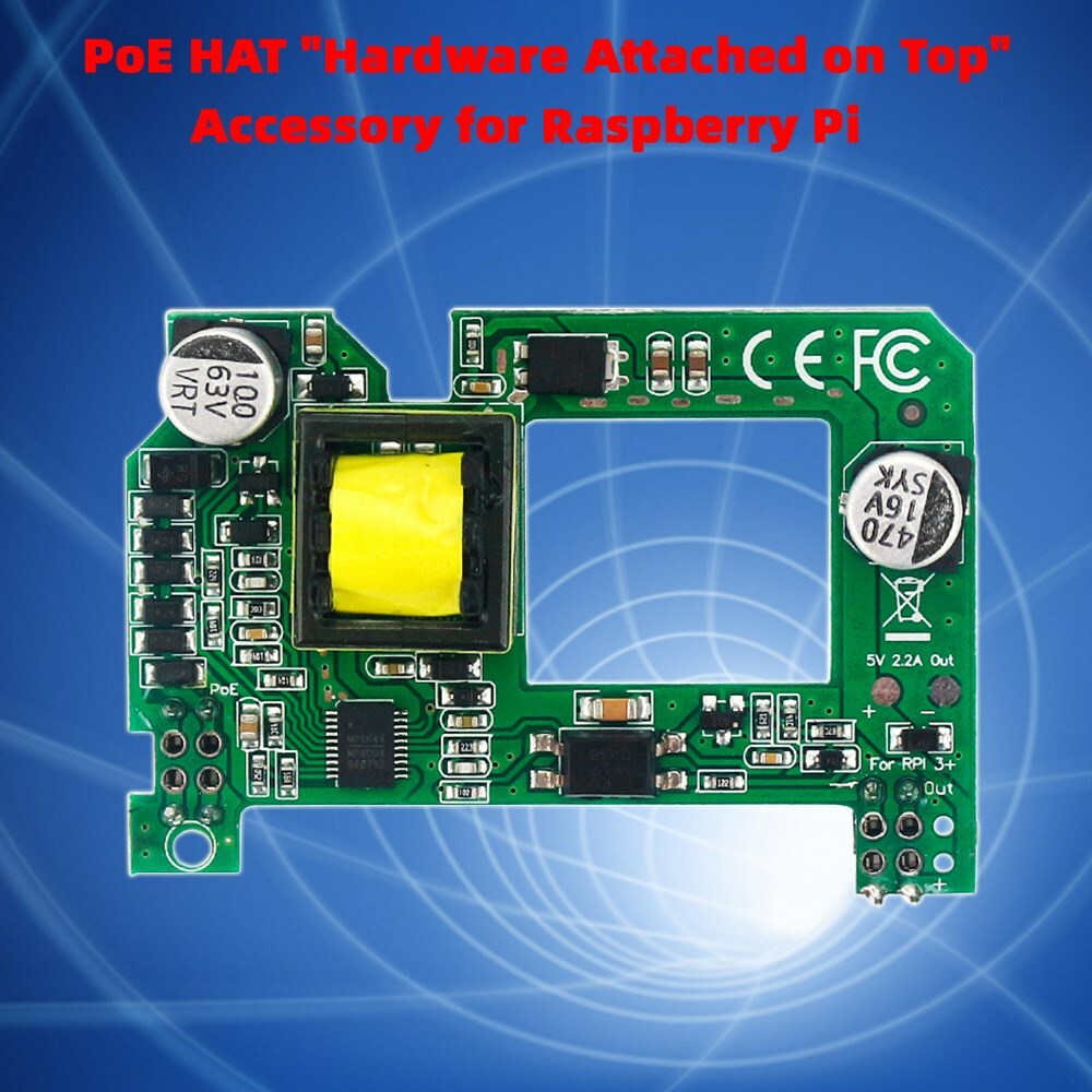 PoE Active Power Over Ethernet HAT Accessories for Raspberry Pi 4 Model B/3B+