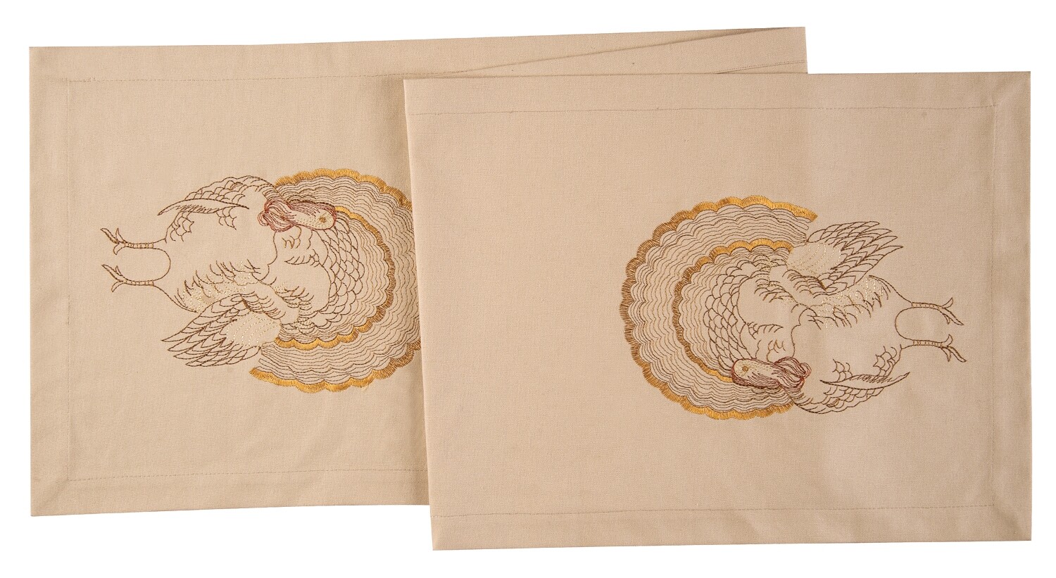 Gobble Gobble Elegant Golden Turkey Dining Kitchen Table Runner 51 Inches