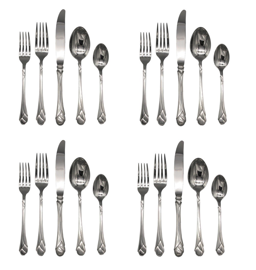 Mikasa Flatware SWEET PEA 18/8 Stainless Steel 20pc. Set (Service for Four) Mikasa Flatware SWEET PEA 18/8 Stainless Steel 20pc. Set (Service for Four)