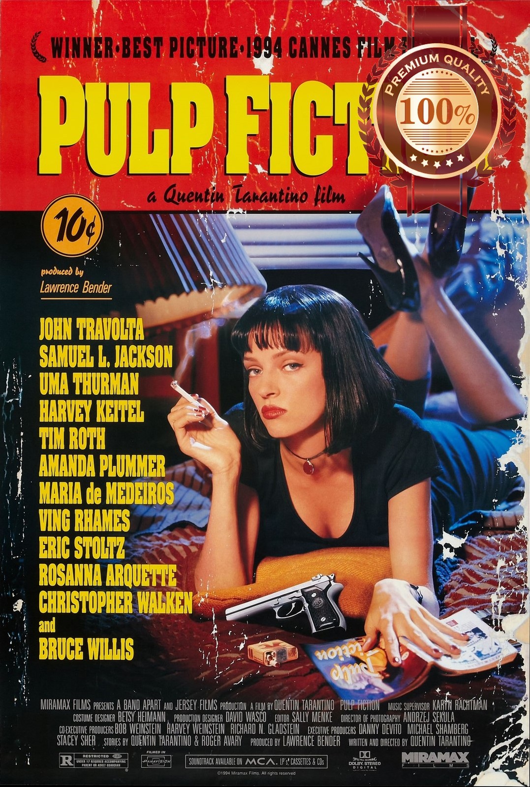 PULP FICTION ORIGINAL CLASSIC 1994 90s MOVIE TARANTINO PRINT PREMIUM POSTER PULP FICTION ORIGINAL CLASSIC 1994 90s MOVIE TARANTINO PRINT PREMIUM POSTER
