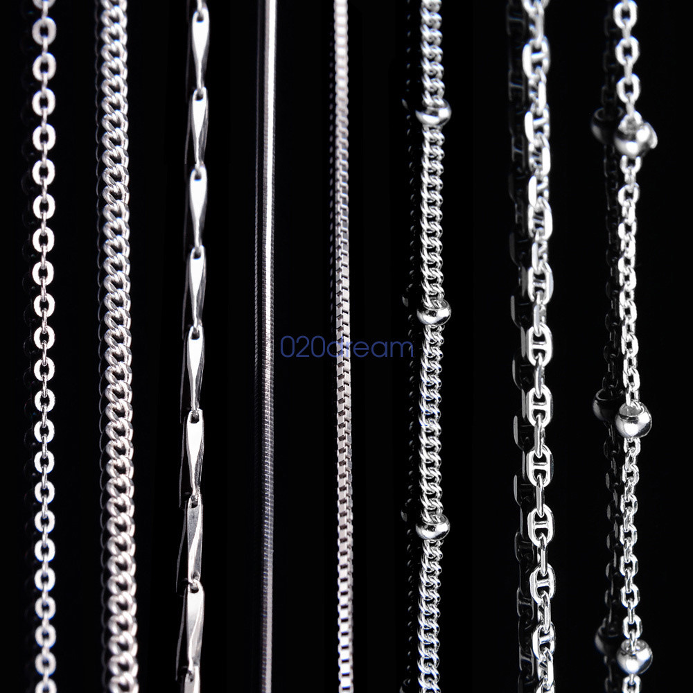 Real Solid 925 Sterling Silver Chain Necklace All Sizes Stamped .925 Italy Lady