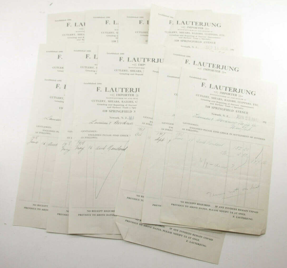 1917 Lamson Goodnow F Lauterjung Importer Newark NJ Pay Vouchers Ephemera P889L 1917 Lamson Goodnow F Lauterjung Importer Newark NJ Pay Vouchers Ephemera P889L