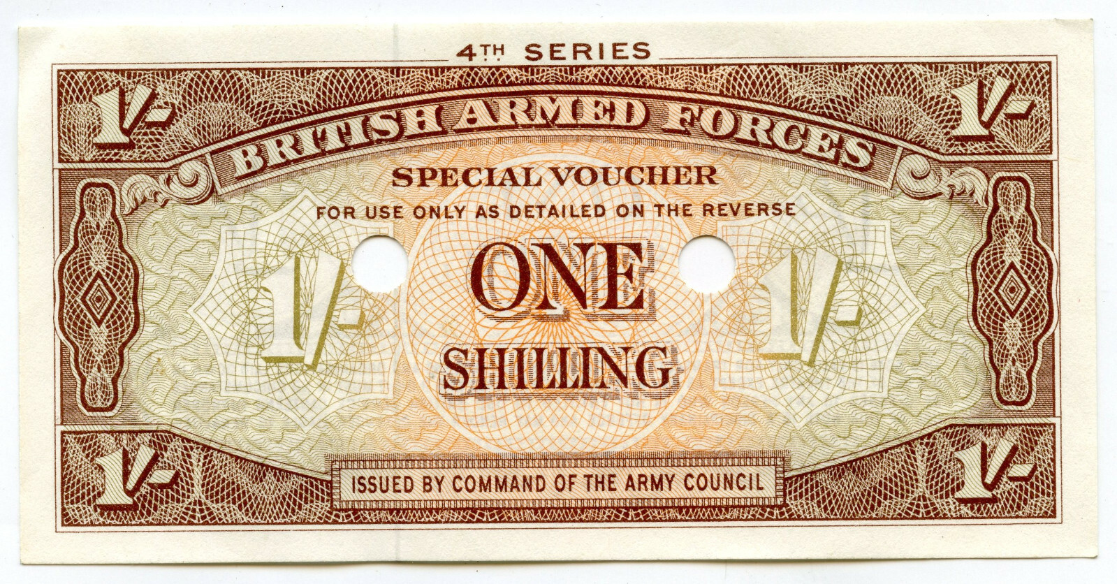 British Armed Forces Note – Special Voucher – One Shilling – 4th Series – BG481 British Armed Forces Note – Special Voucher – One Shilling – 4th Series – BG481
