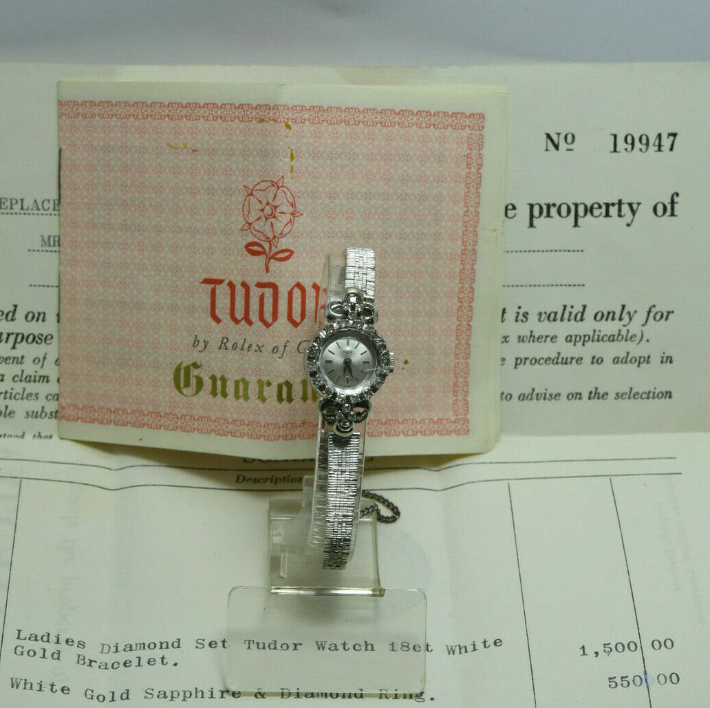 Vintage Ladies Tudor by Rolex Diamond Bezel Watch White Gold Plated – 17 Jewels Vintage Ladies Tudor by Rolex Diamond Bezel Watch White Gold Plated – 17 Jewels