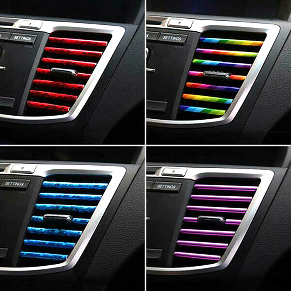 10pcs Auto Car Accessories Air Conditioner Outlet Decoration Strip Universal