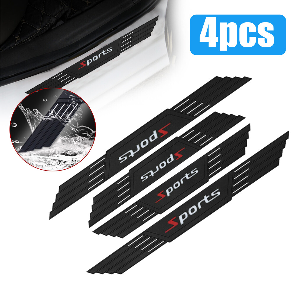 4* Flexible Car Door Scuff Plate Sill Cover Panel Step Protector Accessories