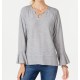 Style & Co. Womens X-Front Pullover Blouse, Grey, X-Small Style & Co. Womens X-Front Pullover Blouse, Grey, X-Small