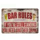 Metal Tin Sign bar rules Pub Home Vintage Retro Poster Cafe Metal Tin Sign bar rules Pub Home Vintage Retro Poster Cafe