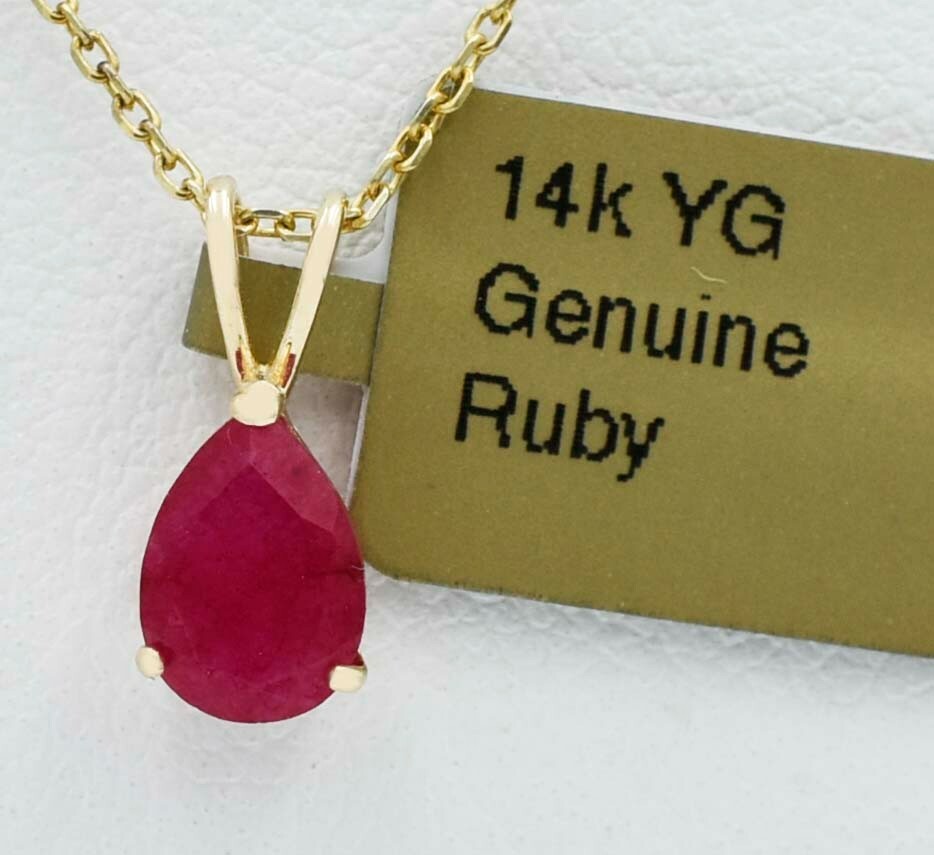 GENUINE 1.02 Cts RUBY PENDANT 14K YELLOW GOLD *** Free Appraisal Service *** GENUINE 1.02 Cts RUBY PENDANT 14K YELLOW GOLD *** Free Appraisal Service ***