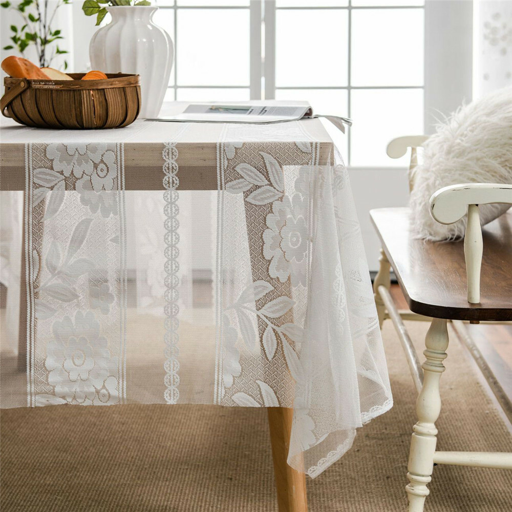 Lace Tablecloth Rectangle Table Cloth Cover Wedding Kitchen Dining Home Decor Lace Tablecloth Rectangle Table Cloth Cover Wedding Kitchen Dining Home Decor