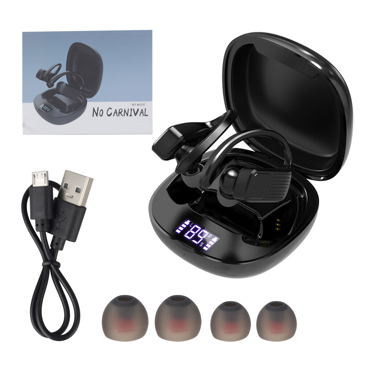 Wireless Bluetooth 5.0 Headset TWS Stereo Earphones Earbuds Headphones Ear Hook Wireless Bluetooth 5.0 Headset TWS Stereo Earphones Earbuds Headphones Ear Hook