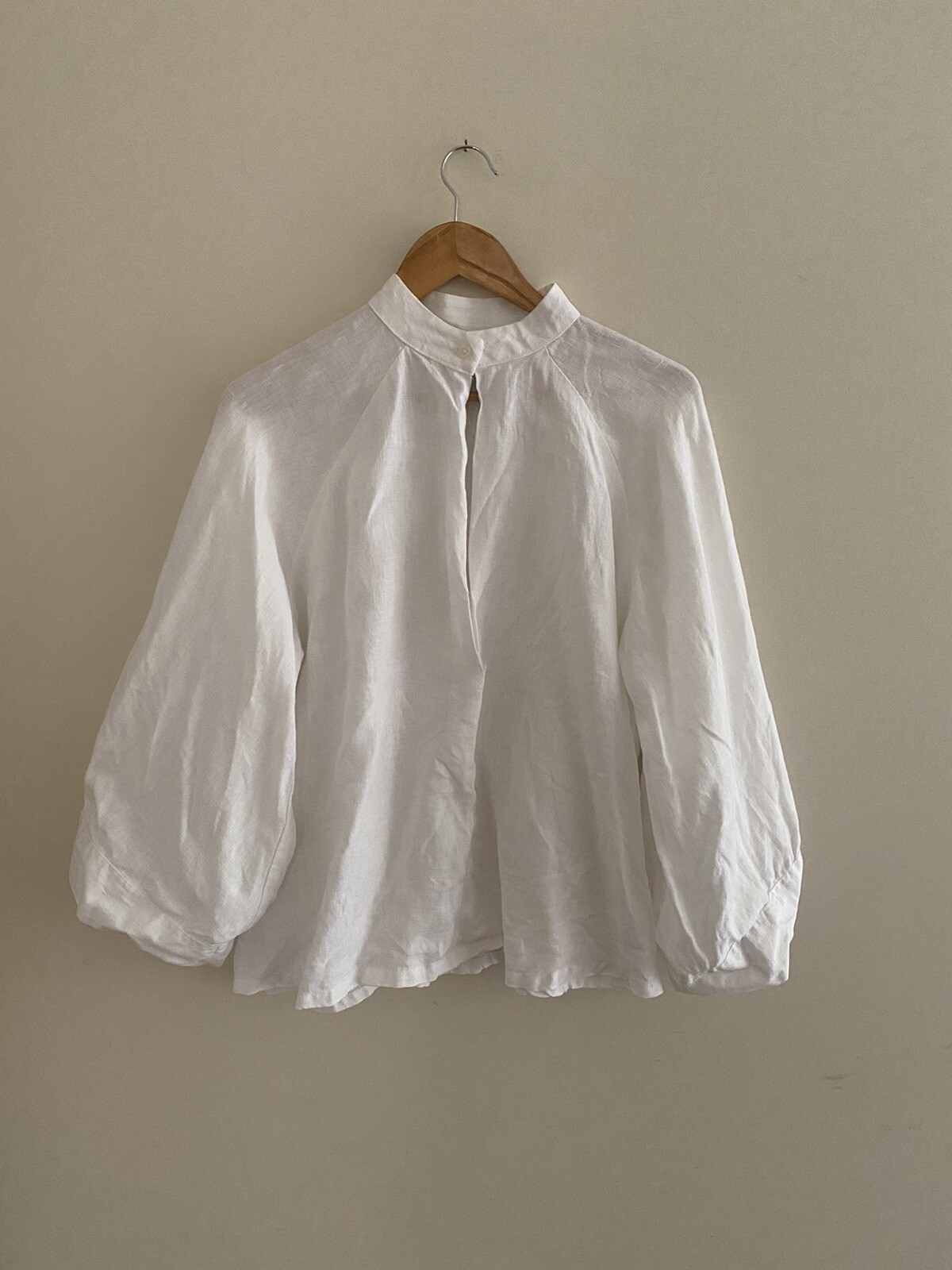 Arthur Apparel 8 White Linen 3/4 Sleeve Blouse Top Arthur Apparel 8 White Linen 3/4 Sleeve Blouse Top