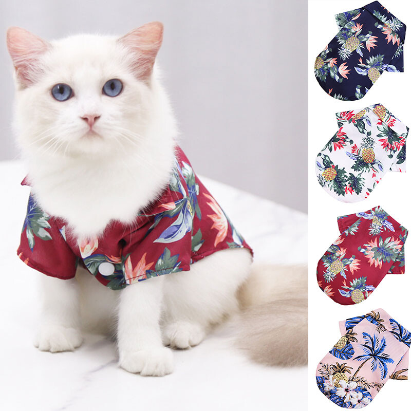 Pet Clothes Summer Hawaii T-shirt Small Dog Cat Chihuahua Beach Soft Tops #w Pet Clothes Summer Hawaii T-shirt Small Dog Cat Chihuahua Beach Soft Tops #w