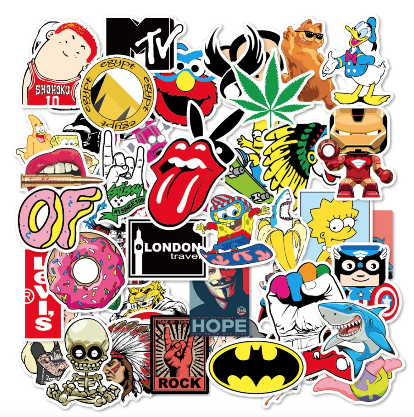100 Sticker Vinyl Graffiti Decals Laptop Waterbottle Luggage Skateboard