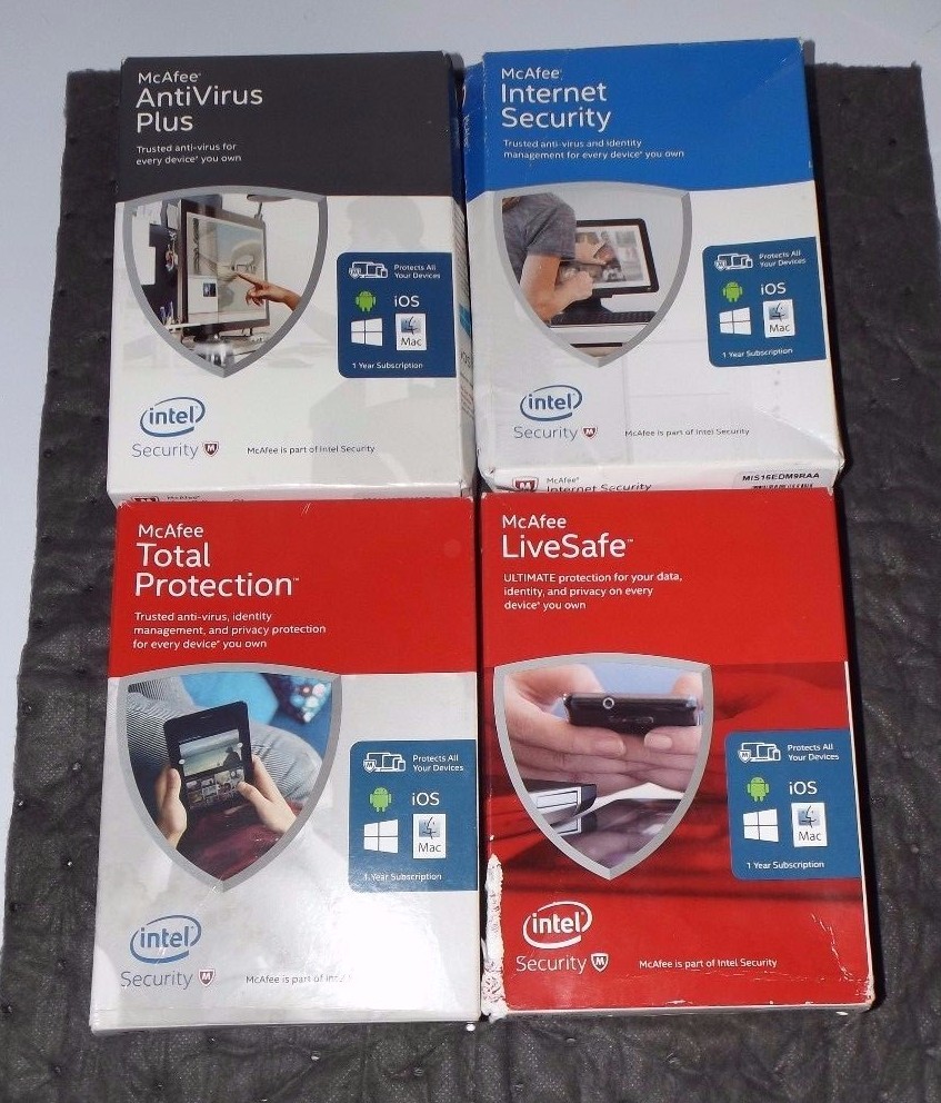 McAfee – AntiVirus Plus Internet Security Total Protection Live Safe 4 PC Bundle