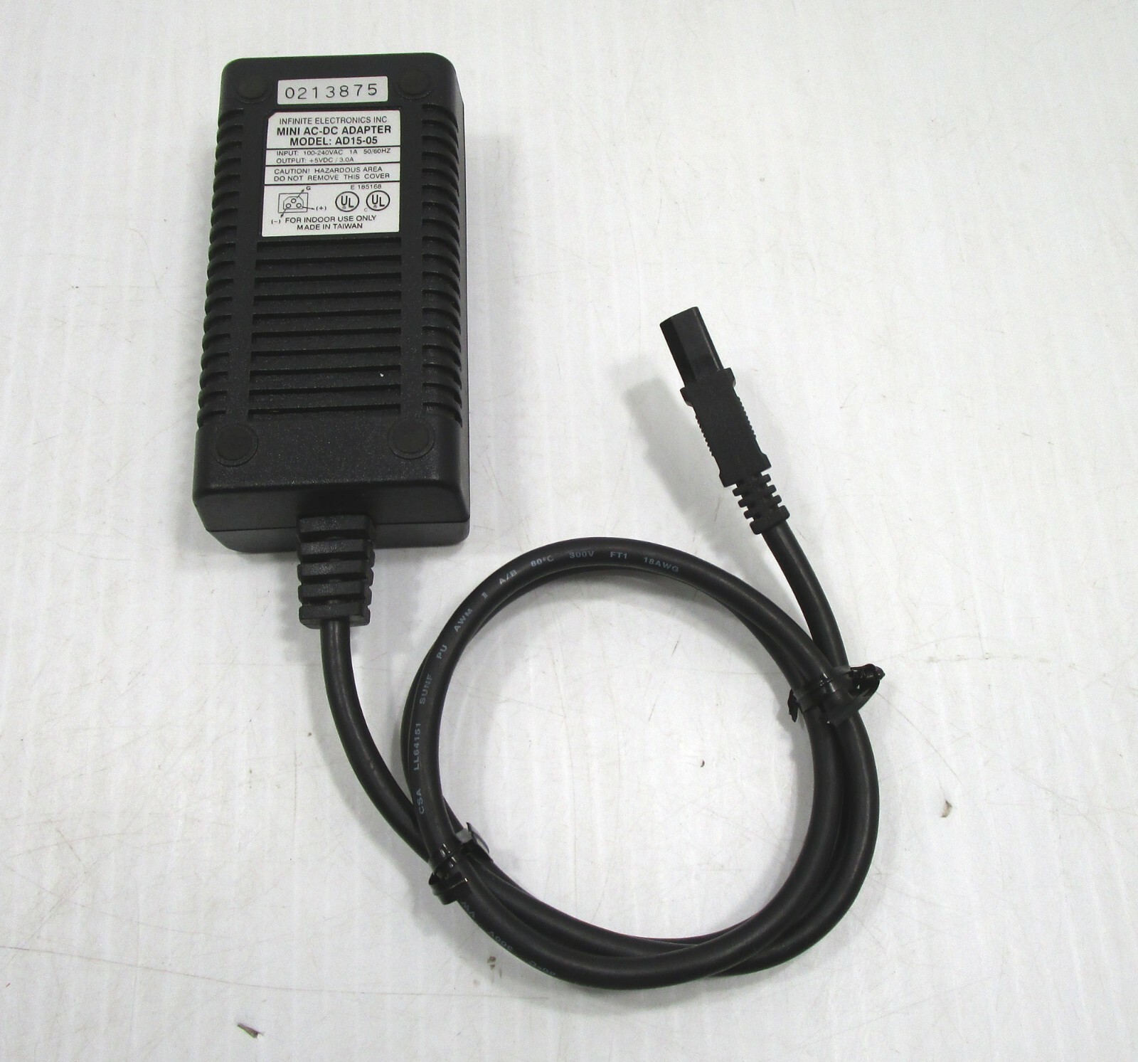 INFINITE ELECTRONICS AD15-05 AC-DC Adapter 5V 3A INFINITE ELECTRONICS AD15-05 AC-DC Adapter 5V 3A