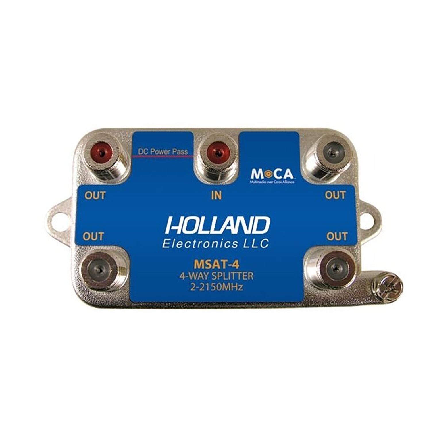 Holland Electronics MSAT-4 MoCA 4-Way Splitter DIRECTV Approved – NEW MDU