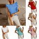 Hot Women’s Tops Round Neck Tee T Shirt Fashion Blouse Plain Shirt Ruffle Sleeve Hot Women’s Tops Round Neck Tee T Shirt Fashion Blouse Plain Shirt Ruffle Sleeve