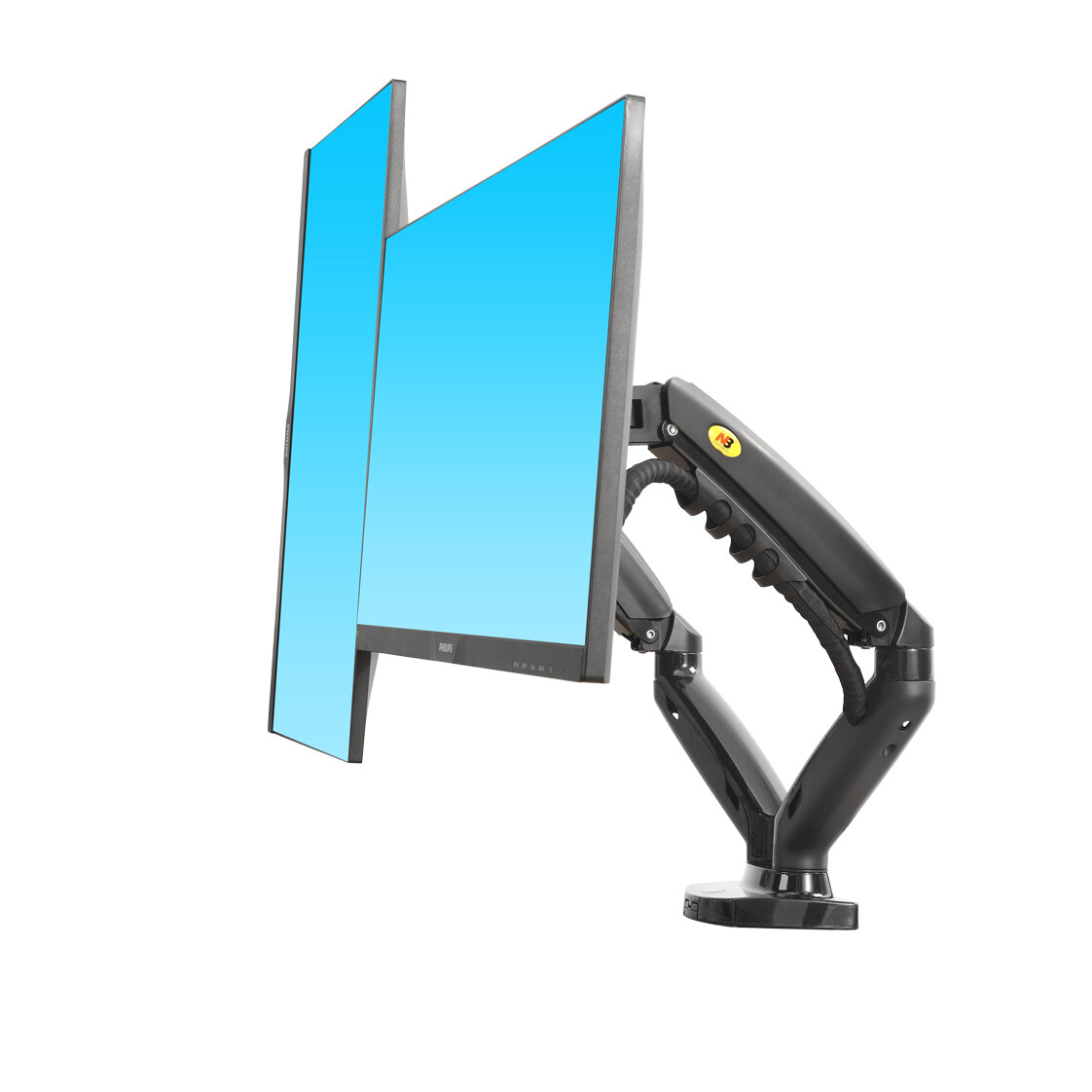 NEW F160— Dual Screen Gas-strut Monitor Stand Mount Desktop Bracket for LED/LC NEW F160— Dual Screen Gas-strut Monitor Stand Mount Desktop Bracket for LED/LC