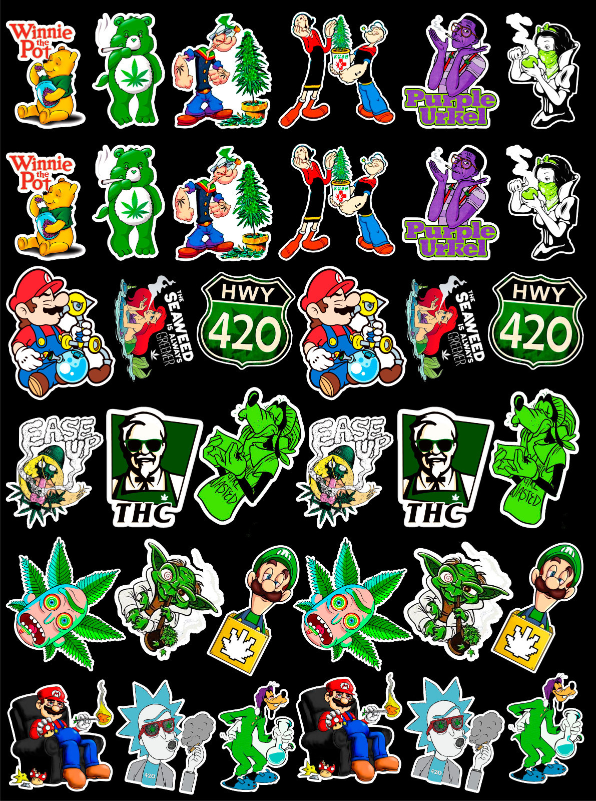 36 Weed Marijuana Cannabis Vinyl Stickers 36 Weed Marijuana Cannabis Vinyl Stickers