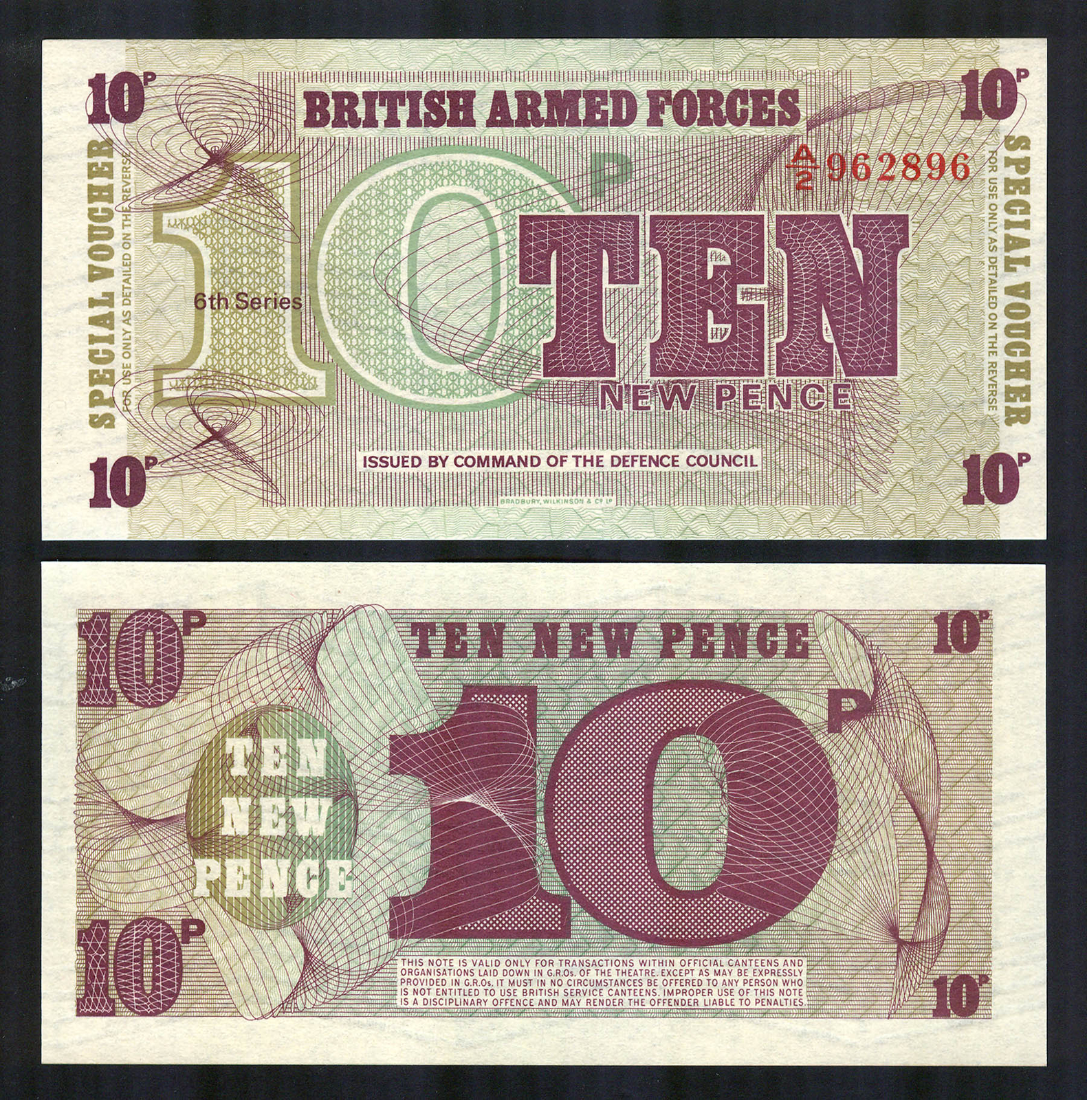 GREAT BRITAIN – 10 Pence 1972 Armed Force Military Voucher – PM48 P M48 (UNC) GREAT BRITAIN – 10 Pence 1972 Armed Force Military Voucher – PM48 P M48 (UNC)