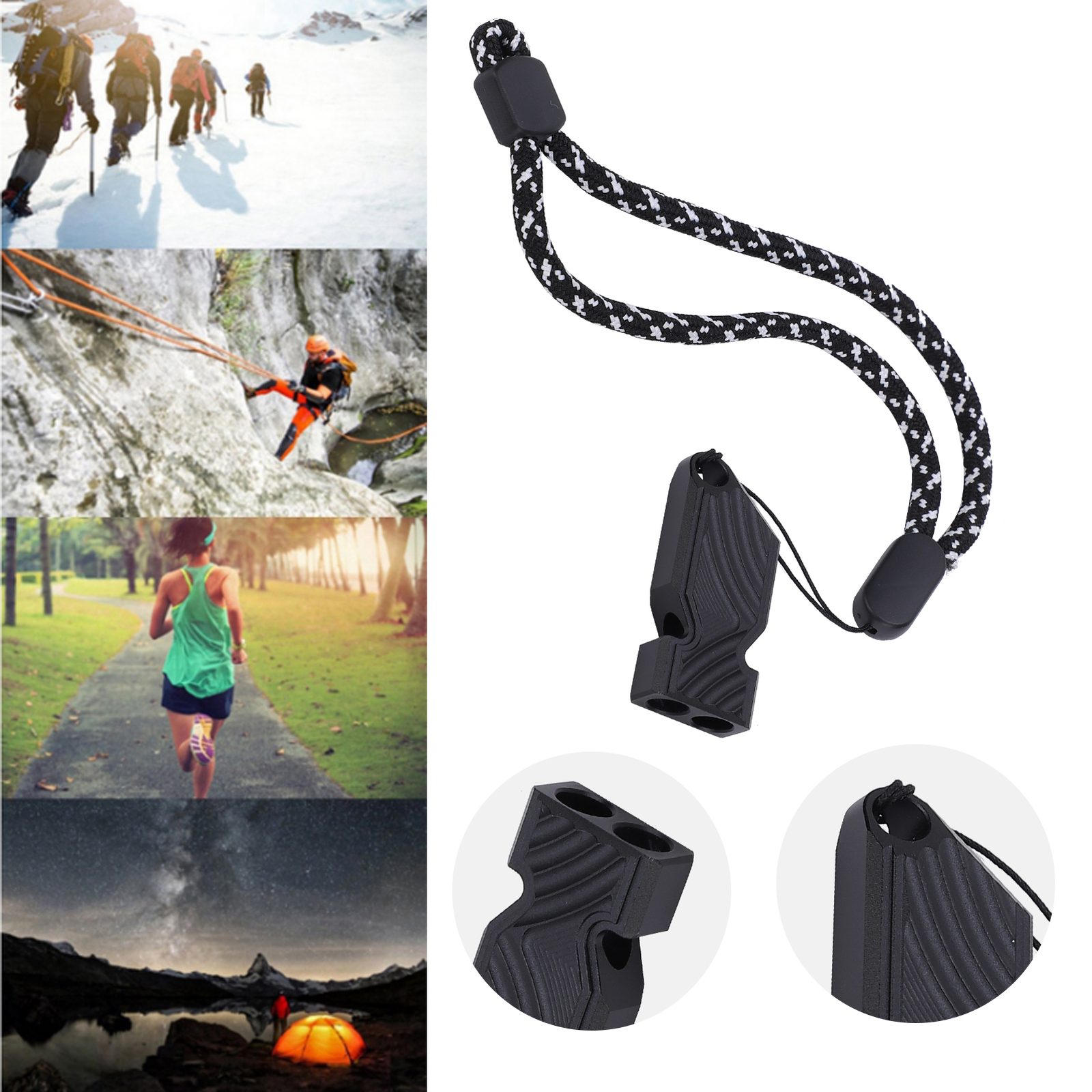 Sound Bright Double Tubes Whistle Camping Sports Survival Equipment