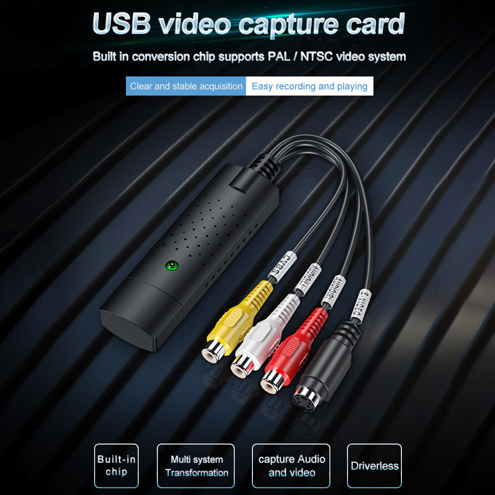 VHS to Digital Converter USB 2.0 Video Converter Audio Capture Card VHS Box Q8A3 VHS to Digital Converter USB 2.0 Video Converter Audio Capture Card VHS Box Q8A3