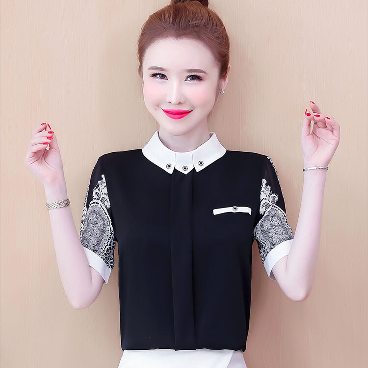 Fashion Women Summer Short Sleeve Chiffon Business Office Work Shirts Blouse Top Fashion Women Summer Short Sleeve Chiffon Business Office Work Shirts Blouse Top