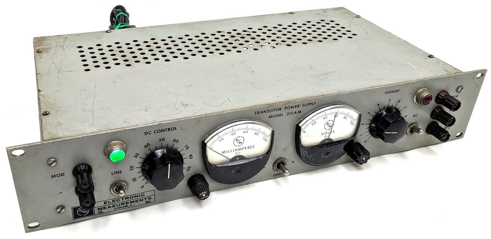 VTG Electronics Measurements Model 212AM Transistor Power Supply Tube Rackmount VTG Electronics Measurements Model 212AM Transistor Power Supply Tube Rackmount