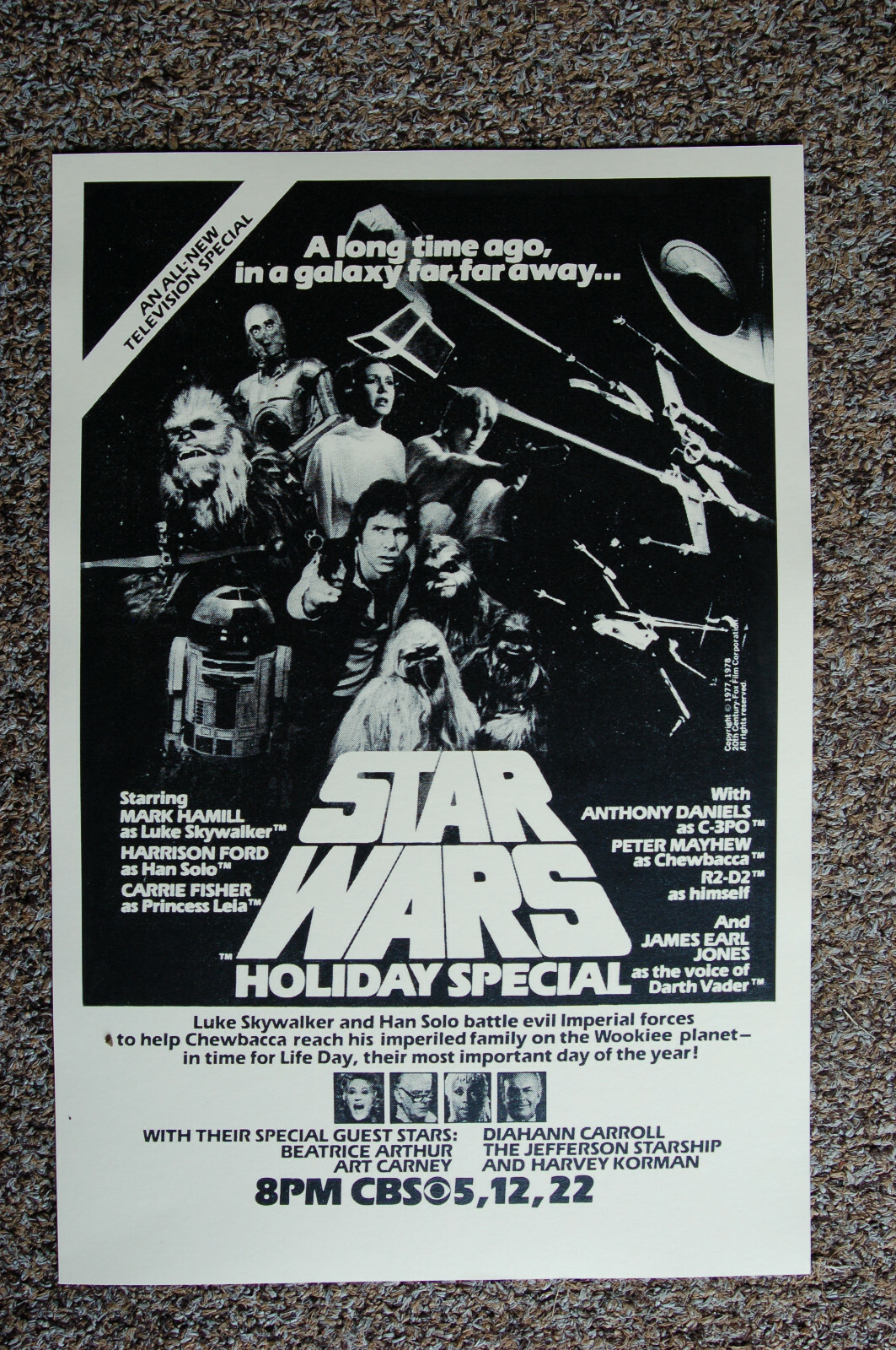 Star Wars Holiday Special Lobby Card size Promotional Poster 1978 Star Wars Holiday Special Lobby Card size Promotional Poster 1978