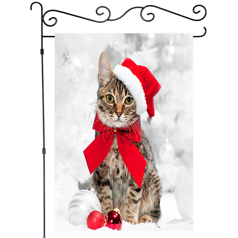 Cute Christmas Cat Garden Flag House Banner Flag Yard Flag Cute Christmas Cat Garden Flag House Banner Flag Yard Flag