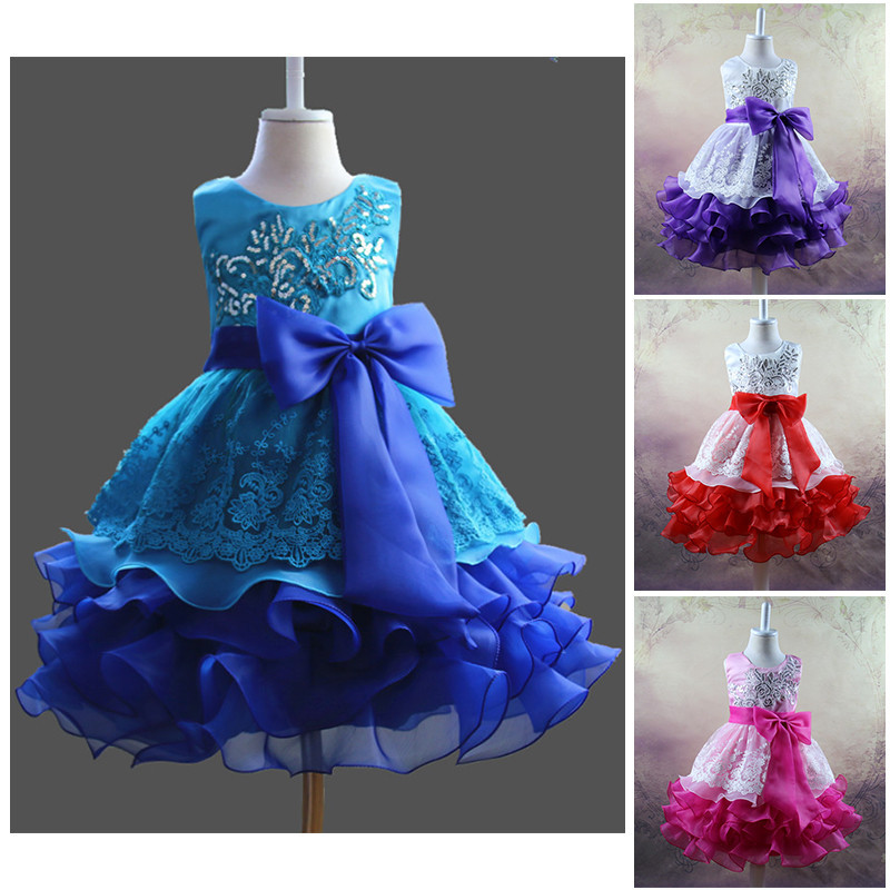 Fashion Kids Girls Sequin Bowknot Sleeveless Summer Wedding Party Princess Dress Fashion Kids Girls Sequin Bowknot Sleeveless Summer Wedding Party Princess Dress