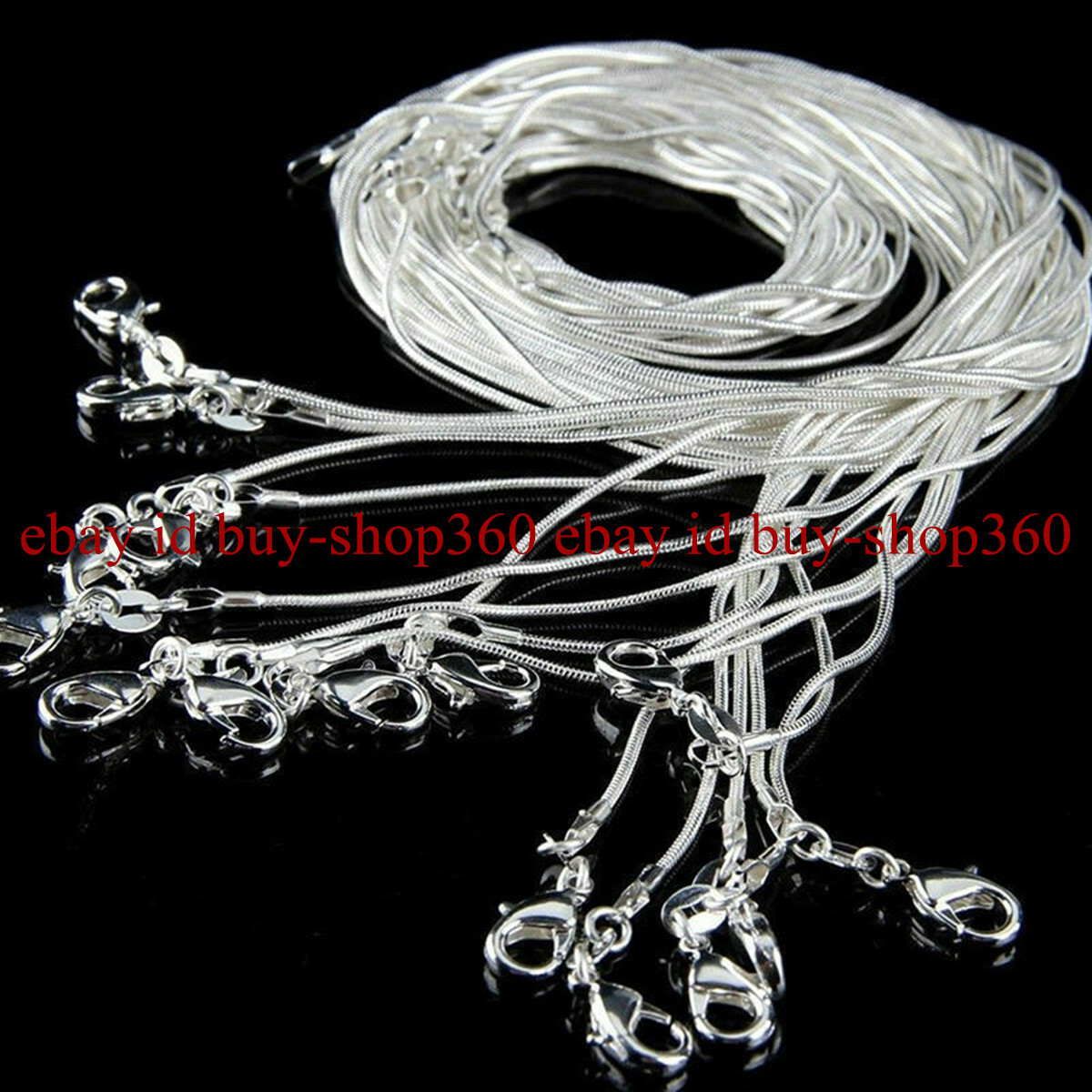 10PCS Wholesale 925 Sterling Solid Silver 1mm Snake Chain Necklace 10PCS Wholesale 925 Sterling Solid Silver 1mm Snake Chain Necklace