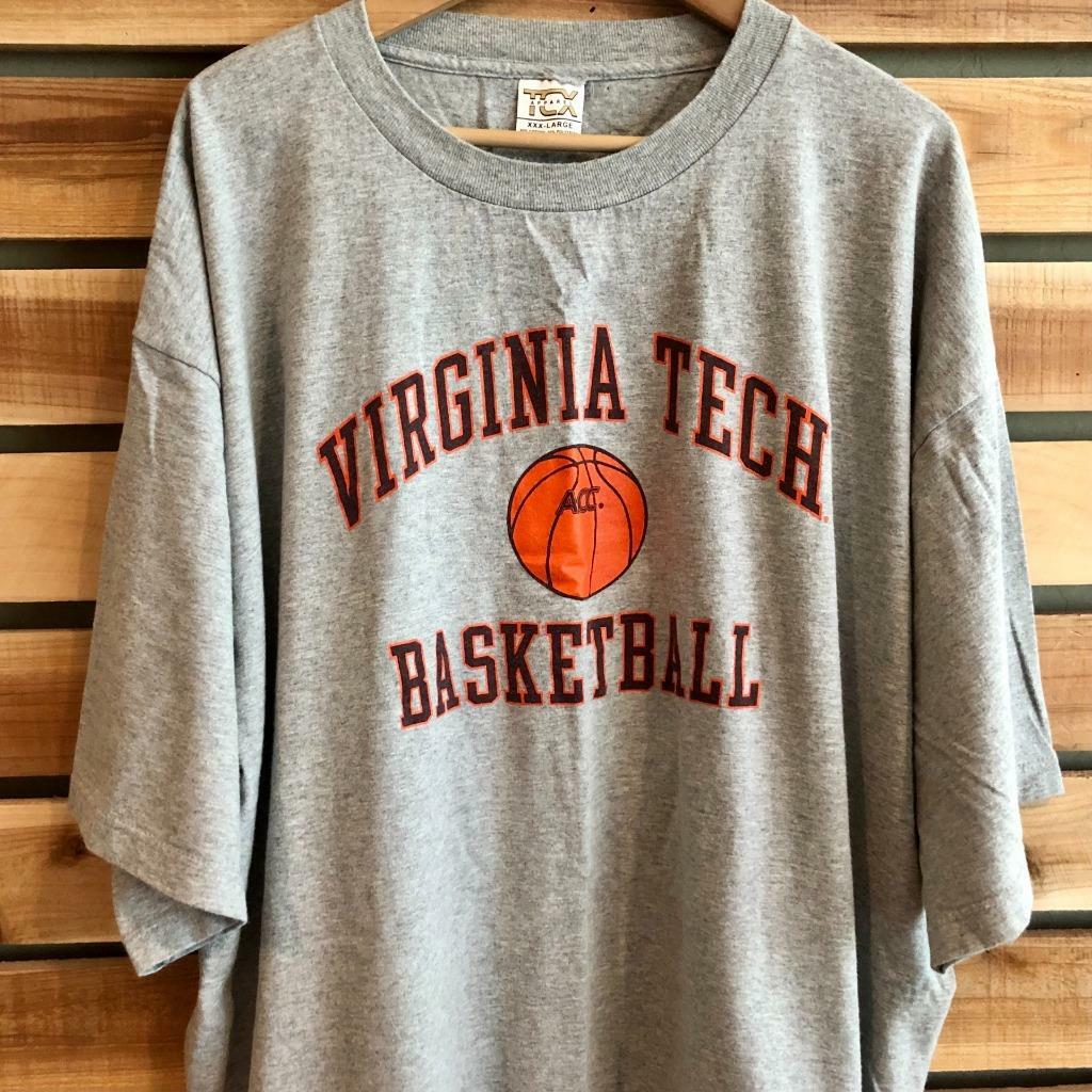 VTG 90s TCX Apparel Virginia Tech Basketball College University T Shirt 3XL VTG 90s TCX Apparel Virginia Tech Basketball College University T Shirt 3XL
