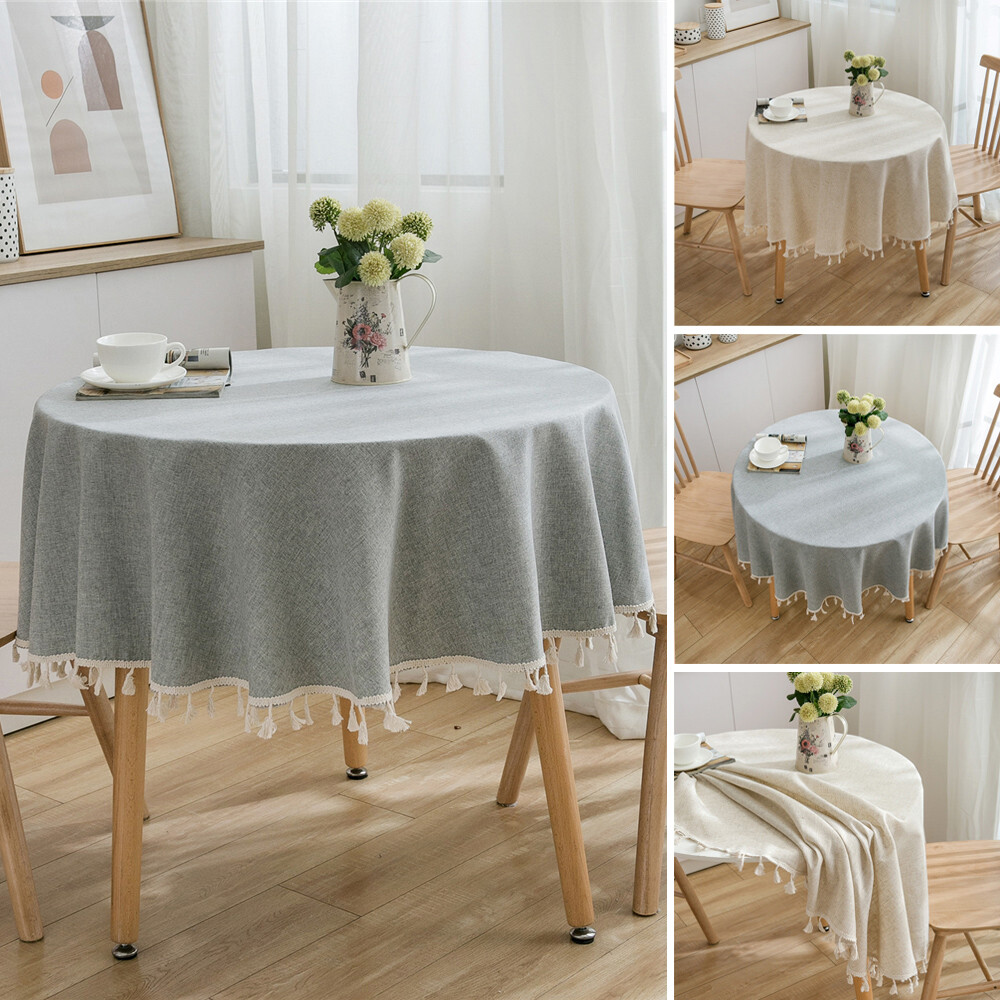 Boho Tabecloth Dining Tassels Kitchen Table Cloth Cover Round Tablecloths Decor